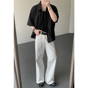 宽松五分袖男生衬衫KD676-P60图片