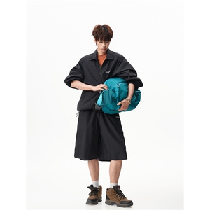 8XL-M 特大码冰丝防晒服短裤套装男户外防晒衣运动外套潮TZ102P65图片