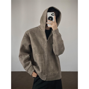 秋季高克重华棉420g港风扎染连帽大码卫衣外套男W5080-特P65控118,女装短外套,电商A001