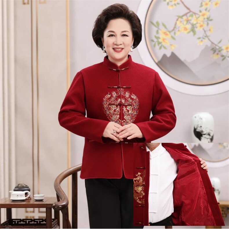 2025年秋季龙凤情侣毛尼外套,女装短外套,亚东羊绒制品