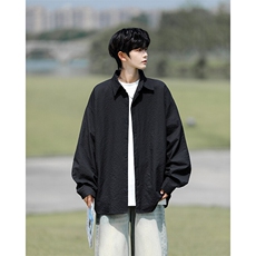 8XL-M泡泡纱盐缩肌理长袖衬衫男夏季冰丝外套防晒衬衣CS29007P40，男装衬衫，电商B312