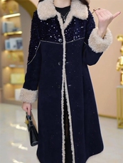 【大货已出】双面穿时尚雪尼尔绒加厚外套女新款显瘦减龄大衣，女装皮草，韩蔻秀