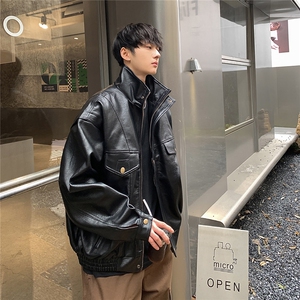 现货不缺货 加棉加厚宽松皮衣 时尚工装夹克 1209-1-JK13-P98图片