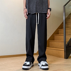夏季新款冰丝垂感港风休闲裤西裤男免烫宽松凉感K23210-P43控58，男装西裤，星座717