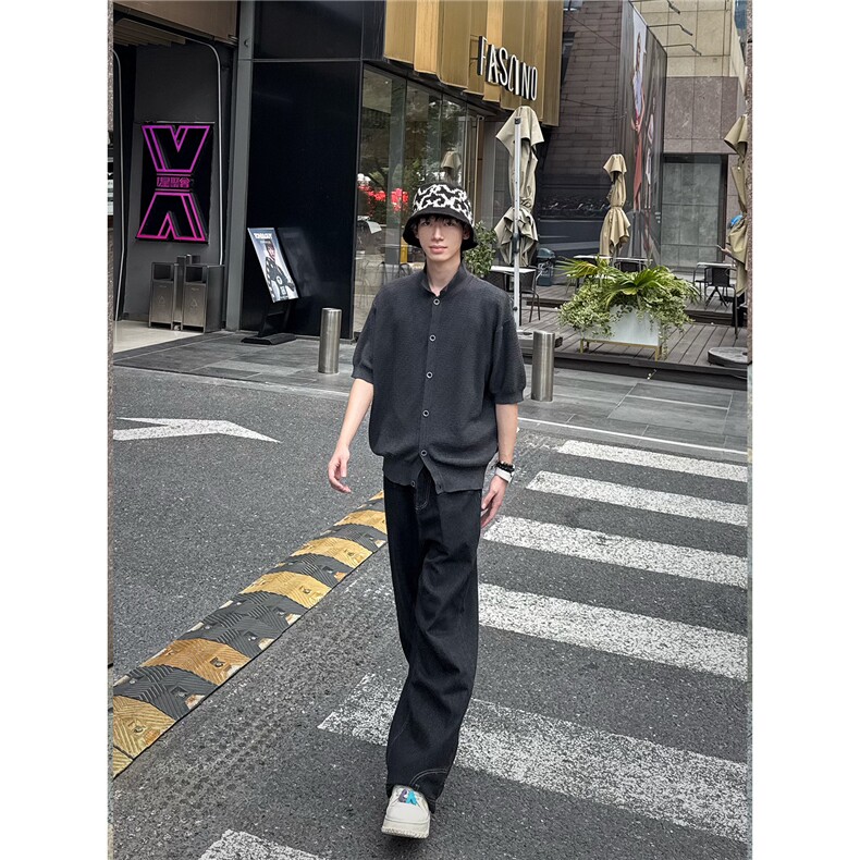 C316ZZT9906P58夏装新款短袖针织毛衣开衫T恤老钱风线衫,男装T恤,电商C316