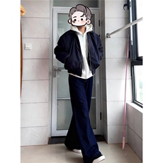 1506/Q62480/P42美式翻领棒球服藏青色飞行员夹克男上衣服，男装夹克，星座1506
