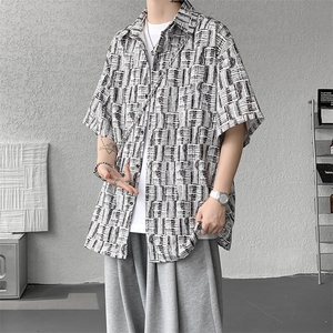 8XL-M花衬衫男款短袖夏季冰丝薄款花衬衣大码寸衫外套DC28013P38图片