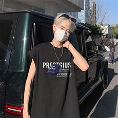 美式得物直播抖音品质纯棉250克无袖背心T恤T2521P25控39，男装背心/马甲，电商C408-1(原B339-1)