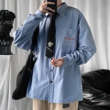 送领带910A-C1-P50控65港风秋装新款简约小清新学生潮流情侣衬衫，男装衬衫，星座910A