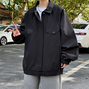 JK5005/P65春装新款个性纯色立领工装夹克男潮流上衣飞行员外套图片