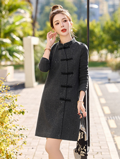 打底衫背心裙两件套女2025春季新款气质国风盘扣套装马甲裙，女装套装/套裙，依万里