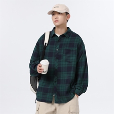 时尚潮流复古格子大码翻领长袖衬衫内搭外套C2167-P32【特价】，男装衬衫，电商A007