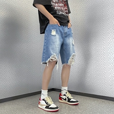破洞乞丐牛仔短裤男韩版潮流痞帅2026夏季新款ins五分裤RK231-P36，男装牛仔裤，星座412