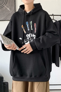 L2461P48秋装2023新款潮趣印花学生潮流男女情侣连帽卫衣图片