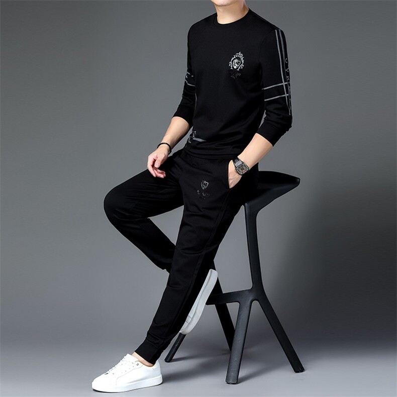 中年男士卫衣休闲服运动套装秋季2023年新款中老年男装爸爸秋装,男装休闲套装,电商B212（原钱塘6029）