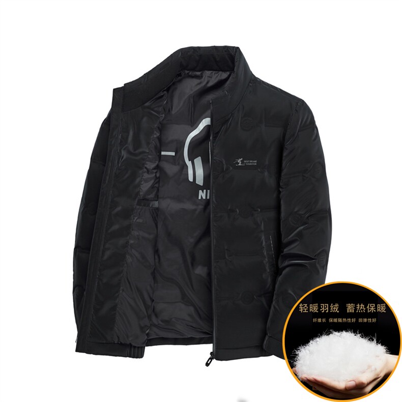 2024年新款冬季男士白鸭绒羽绒服立领保暖外套修身风衣大衣,男装风衣,电商B360