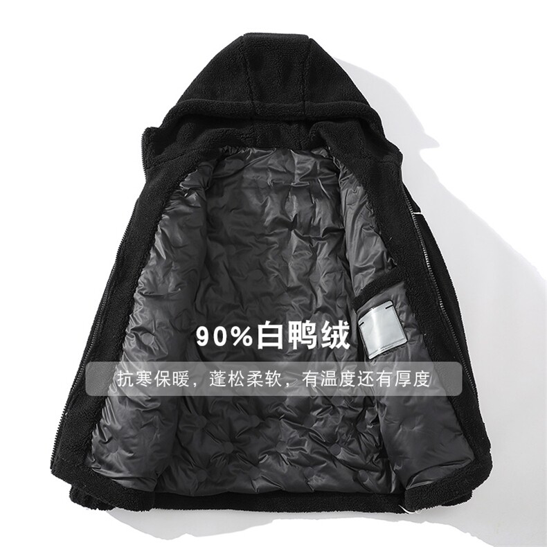 冬装中性风加厚羊羔绒连帽外套保暖羽绒服男女8153-P195控价268,男装羽绒服,电商A441-1