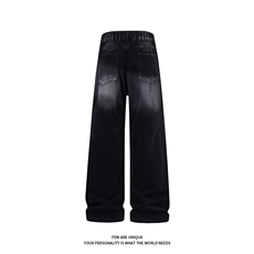 B221美式ins高街暗黑重工艺修身微喇牛仔裤LK26639-特P45控78，男装牛仔裤，电商B221