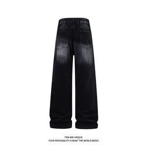B221 美式ins高街暗黑重工艺修身微喇牛仔裤LK26639-特P45控78图片