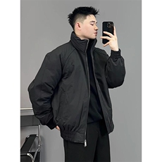现货美式高街休闲夹克冬季三防立领纯色户外工装加厚棉服外套，男装夹克，电商A486