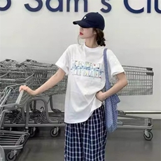 万针全刺绣工艺抖音得物高品质260克重磅纯棉双纱美式高街短袖T恤，男装T恤，电商A486