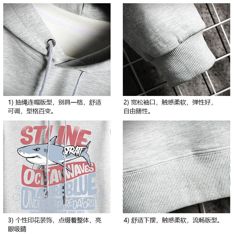 WY2331-P35加绒款-P40纯棉连帽卫衣男大码运动帽衫宽松薄网格,男装卫衣,电商A040A