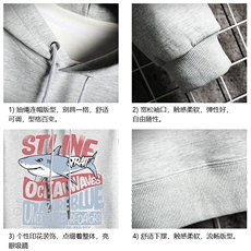 WY2331-P35加绒款-P40纯棉连帽卫衣男大码运动帽衫宽松薄网格，男装卫衣，电商A040A