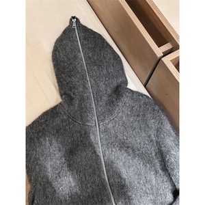 秋冬高级纯色双面呢休闲毛呢拉链连帽夹克男外套 A071-5005-P118图片