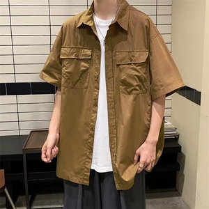 工装衬衫男港风潮流多口袋痞帅个性2024夏季新款ins外套CY852-P35图片