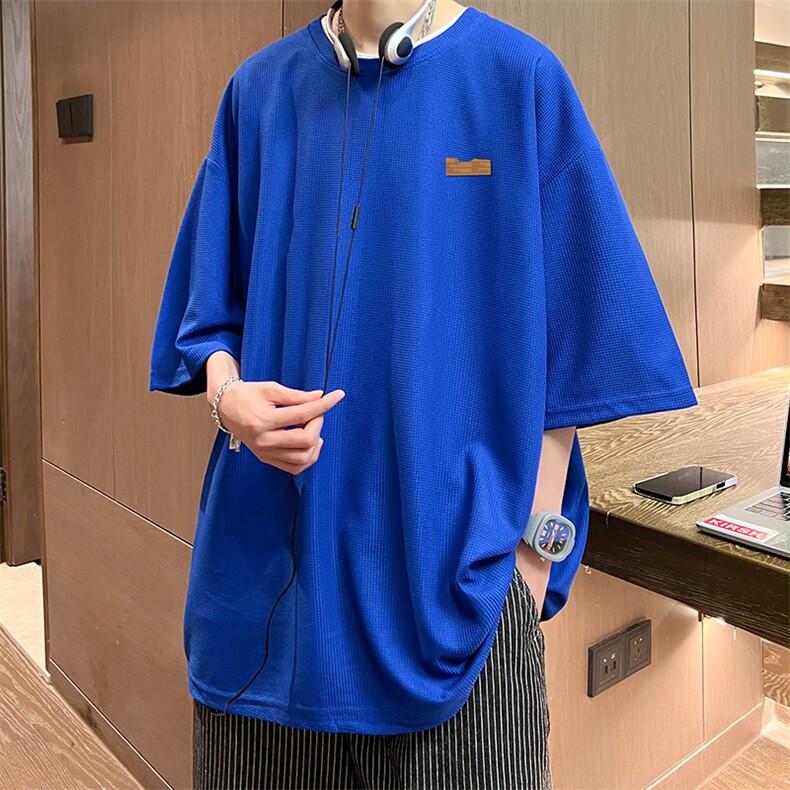华夫格t恤男短袖男大码五分袖酒店风HT73293-P22,男装T恤,电商A040