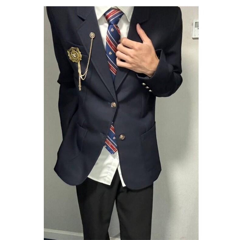 日系学院三色两粒扣DK制服套装西装衬衫西裤校金属胸针,男装西服,星座506A