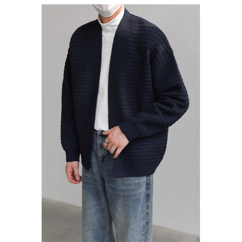 1501-3MJ32-P70冬松弛感宽松老钱风慵懒针织衫外套潮,男装针织衫/毛衣,星座1501-3