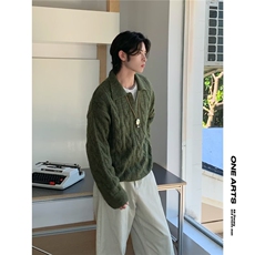 韩系复古麻花毛衣男女秋冬慵懒高级感宽松针织衫M7804-P56，男装针织衫/毛衣，星座208-5