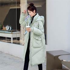 2022新款冬季白鸭绒长款羽绒服女时尚显瘦保暖外套，女装羽绒服，笃写
