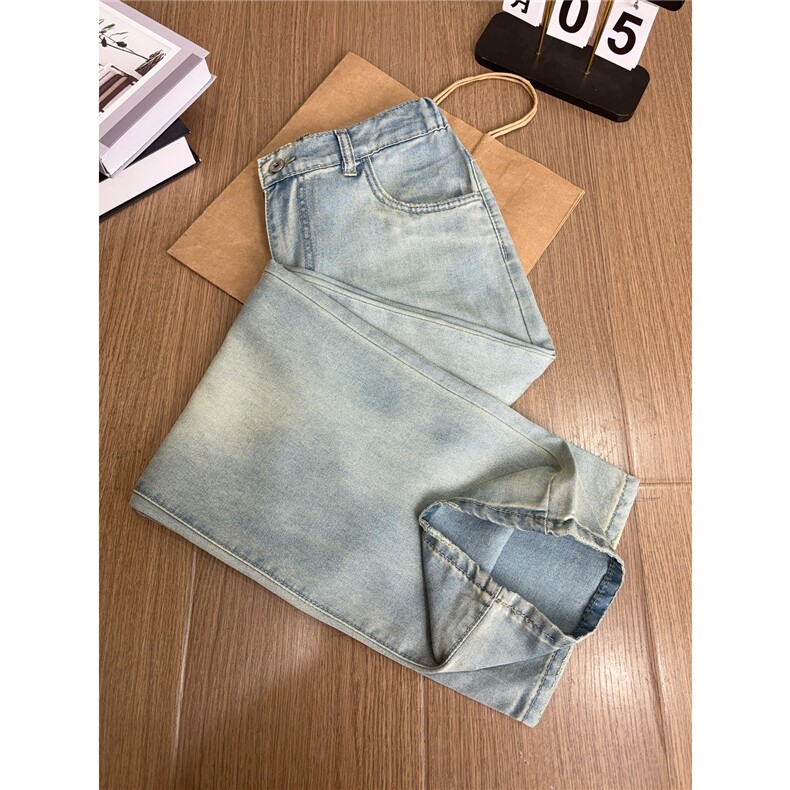 B221美式ins高街宽松直筒莱赛尔冰丝牛仔裤LK25489-特P40控78，男装牛仔裤，电商B221