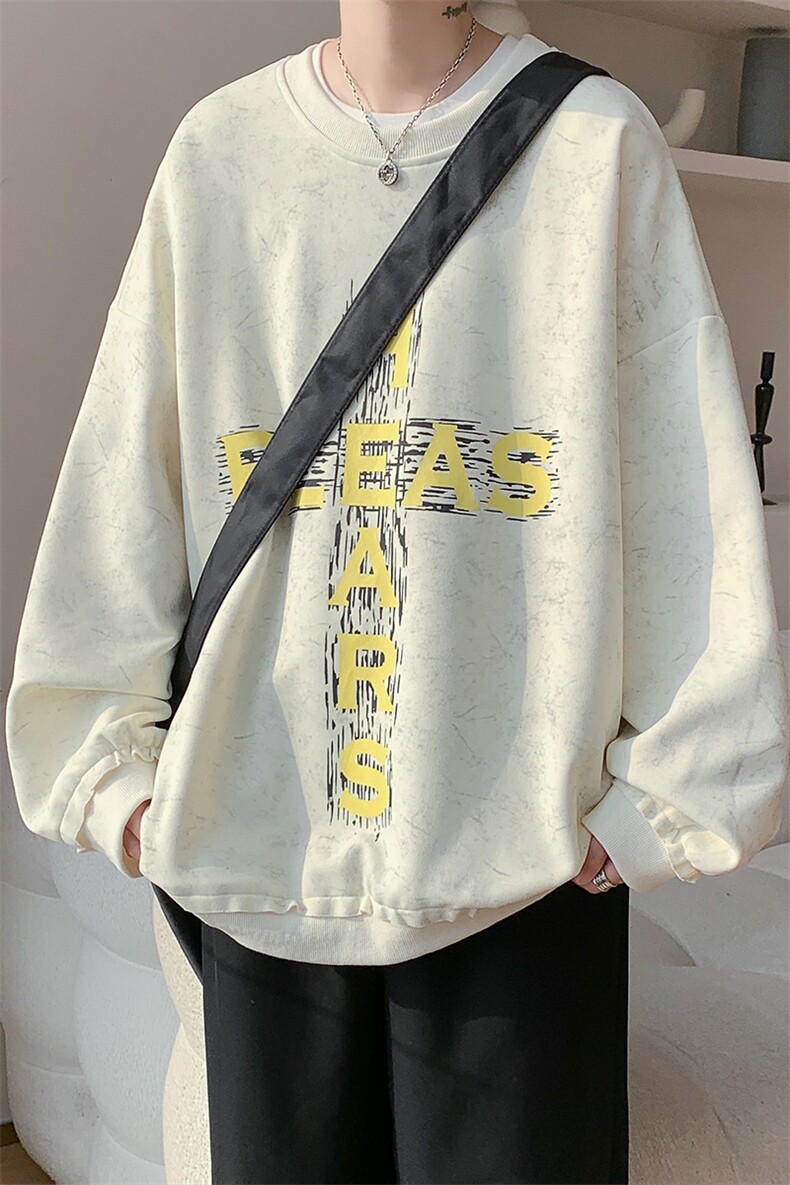现货WY10082-特P45控88春季新款扎染高品质百搭大码圆领卫衣,男装卫衣,电商A059