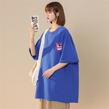 中性风春夏新款宽松小熊印花休闲短袖T恤T6043P25控38,男装T恤,电商A268