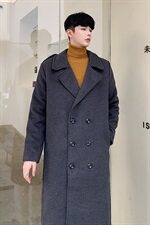 2020冬款呢大衣加长双排扣呢风衣男款拉风呢衣男外套冬装D501P135，男装毛呢大衣，星座312B-1