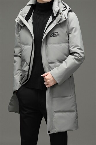 2023冬季纯色长款羽绒服厚款保暖鸭绒休闲外套男装ZELD9825-P355，男装羽绒服，电商B212（原钱塘6029）