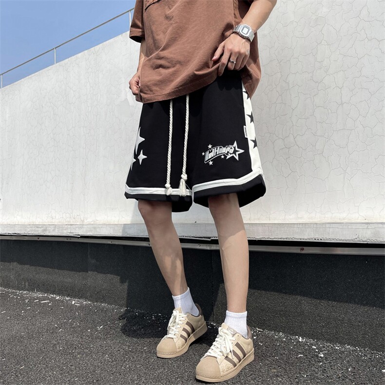 2024新款美式街头运动卫裤宽松潮牌篮球五分短裤现货K7926-P30,男装休闲裤,星座512-3