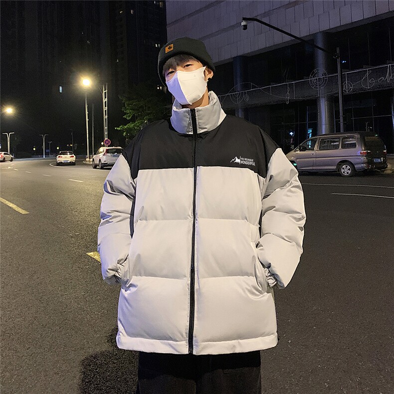港风夜景冬款时尚字母印花拼色休闲棉服A247-MY82541特批85控138,男装棉衣,电商A247