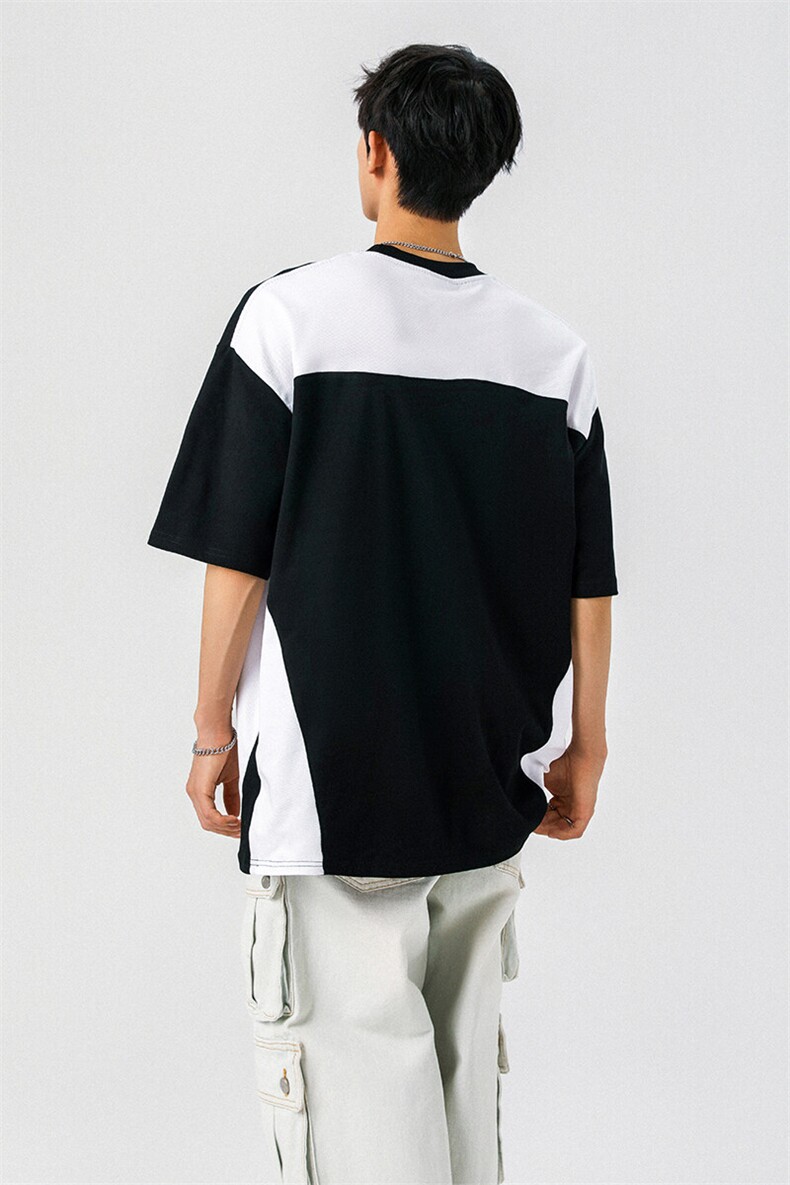 凉感双色拼接设计羽毛球球服大码M-5XL短袖T恤男DX78029P50控78,男装T恤,星座226-1