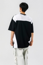 凉感双色拼接设计羽毛球球服大码M-5XL短袖T恤男DX78029P50控78，男装T恤，星座226-1