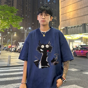 量大优 供视频 重磅麂皮绒短袖t恤男 JT521-特p19图片