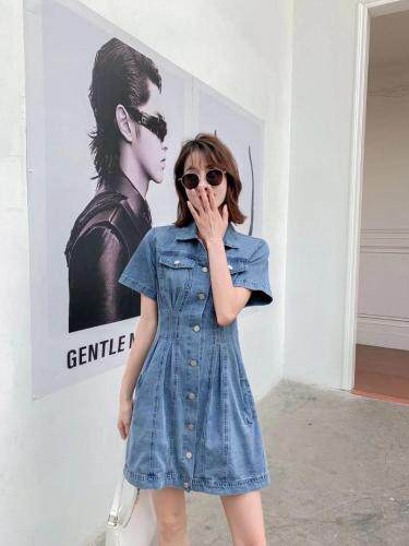 牛仔收腰连衣裙，女装连衣裙，QY2