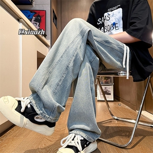 XZ616 夏季设计款贴标直筒休闲长裤牛仔裤 TY1010 P65控78图片