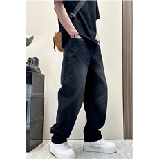 春季直筒牛仔裤男美式水洗做旧简约宽松青年痞帅阔腿裤N669，男装牛仔裤，星座1116A（原606A-3）