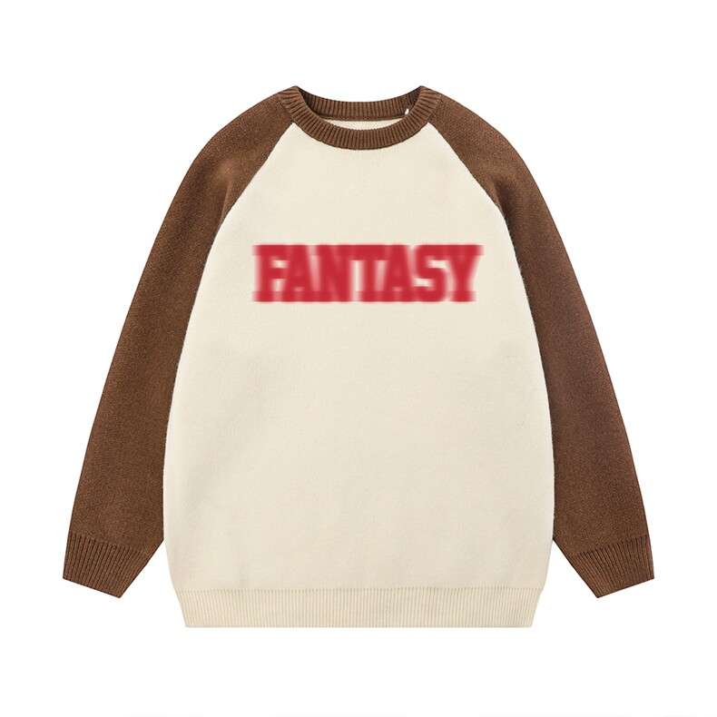 白底23新款冬季时尚百搭宽松字母印花潮流毛衣M61001P65控88,男装针织衫/毛衣,电商A268-1