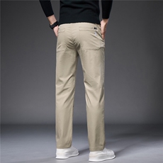 秋冬厚款精梳棉休闲裤男直筒宽松弹力加厚刺绣简约百搭裤子男现货，男装休闲裤，星座224-1