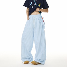 夏季新款潮流多巴胺撞色条纹宽松休闲裤B315-K25557-特p35控68，男装休闲裤，电商B315